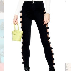 Topshop Joni High Waist Side Buckle Jeans